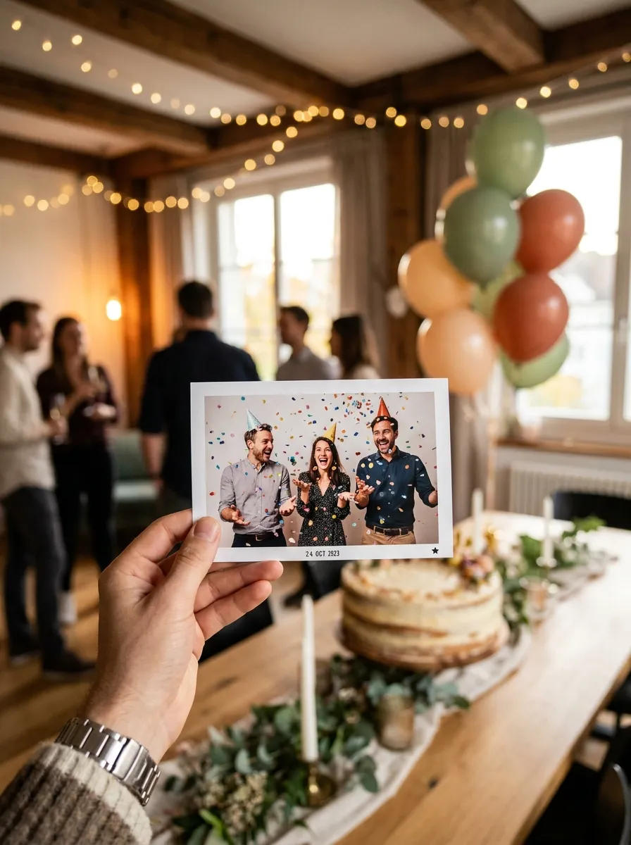 Fotodruck von einem Geburtstag